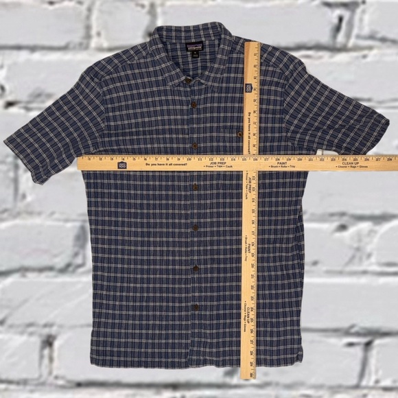Patagonia Men’s Organic Cotton Button-Up Shirt XL| Blue Plaid| Short Sleeve - Picture 7 of 12